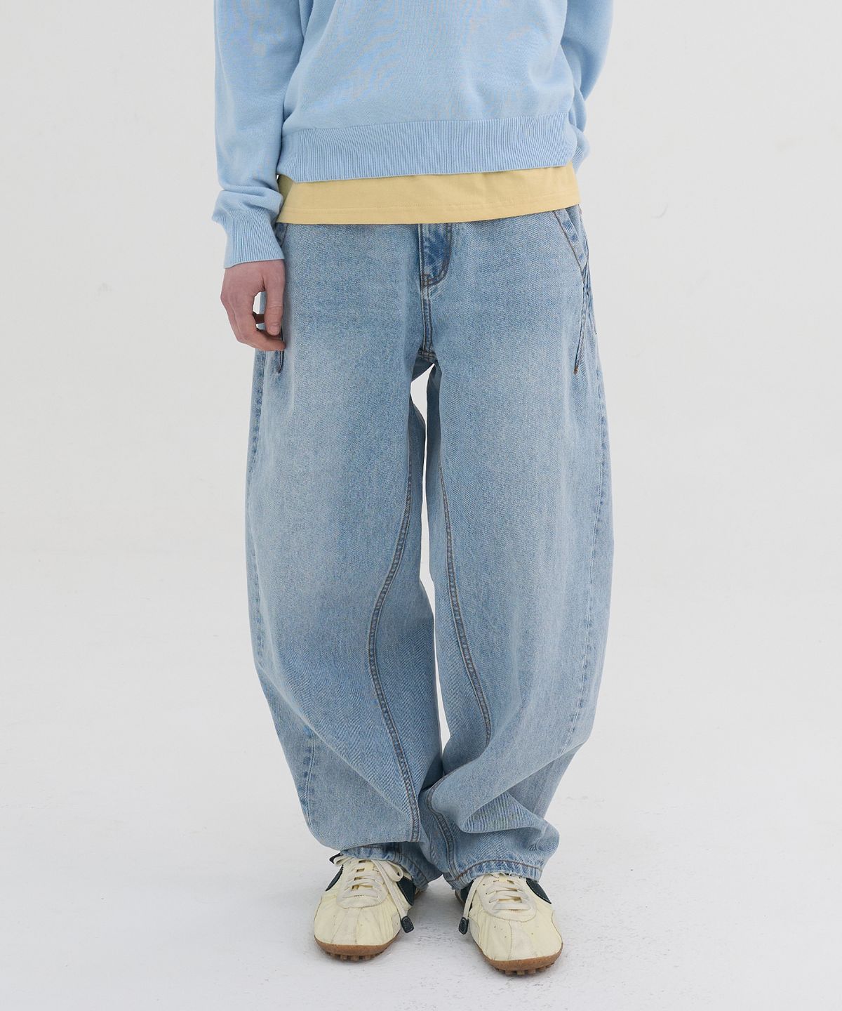 노운(NOUN) balanced denim pants (light blue)
