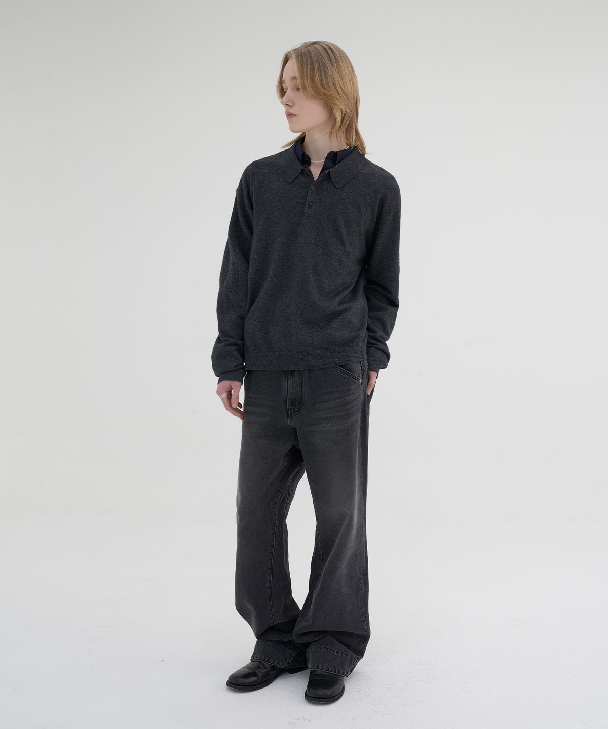 노운(NOUN) engineered motion denim pants (black)