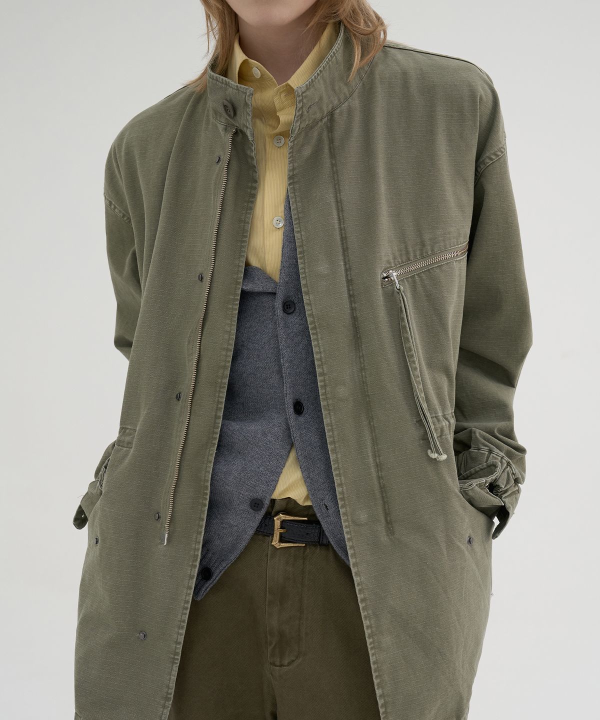 노운(NOUN) faded filed jacket (olive)