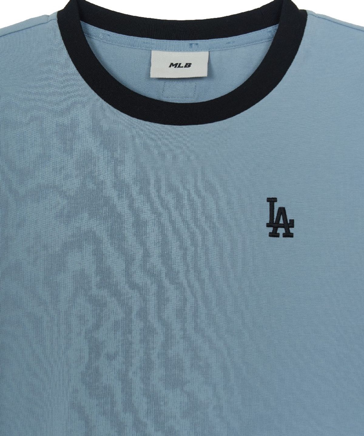 엠엘비(MLB) 여성 베이직 스몰로고 링거 티셔츠 LA (L.SKY BLUE)