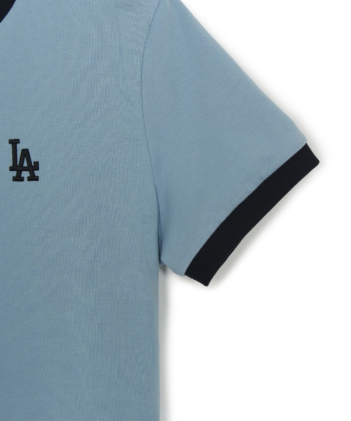 엠엘비(MLB) 여성 베이직 스몰로고 링거 티셔츠 LA (L.SKY BLUE)