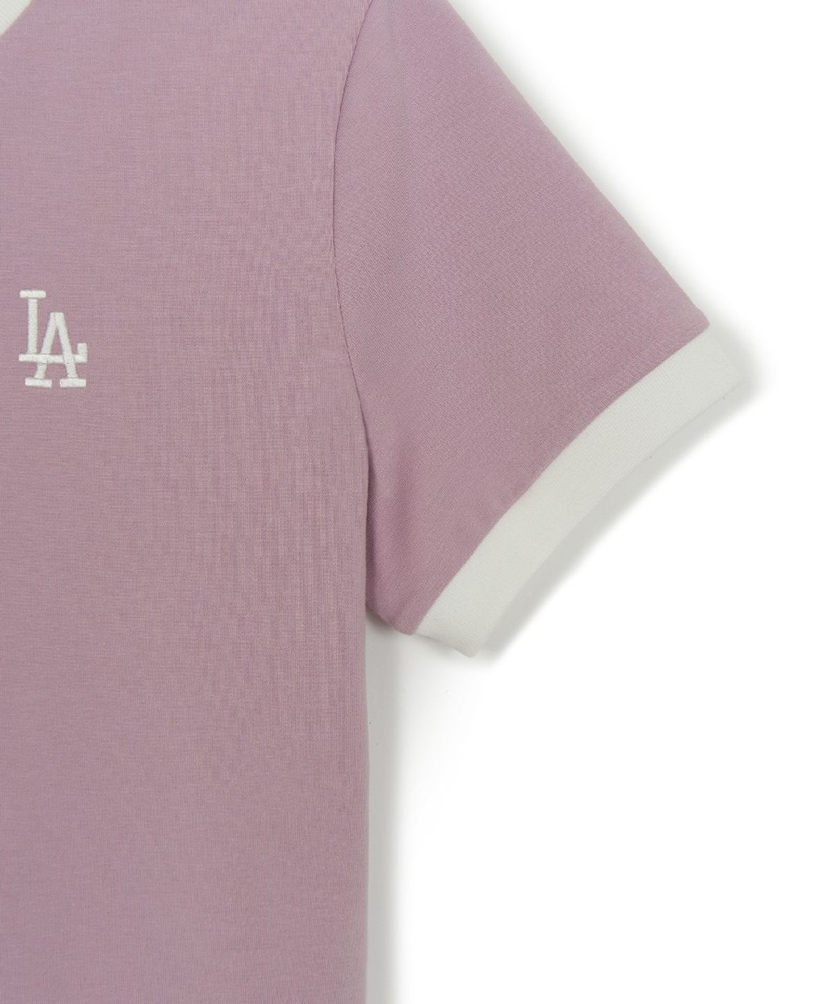 엠엘비(MLB) 여성 베이직 스몰로고 링거 티셔츠 LA (L.Lavender)