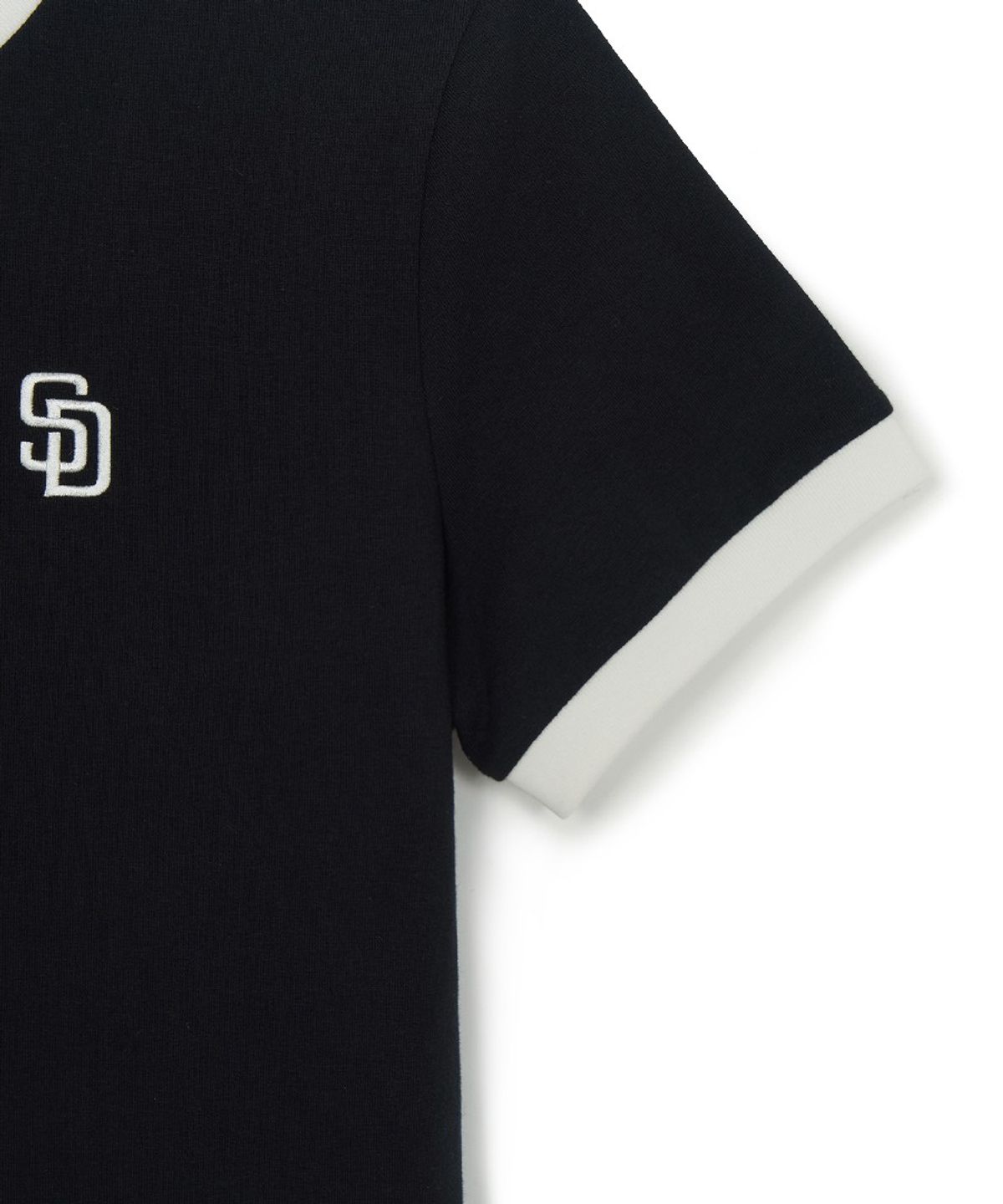 엠엘비(MLB) 여성 베이직 스몰로고 링거 티셔츠 SD (Black)