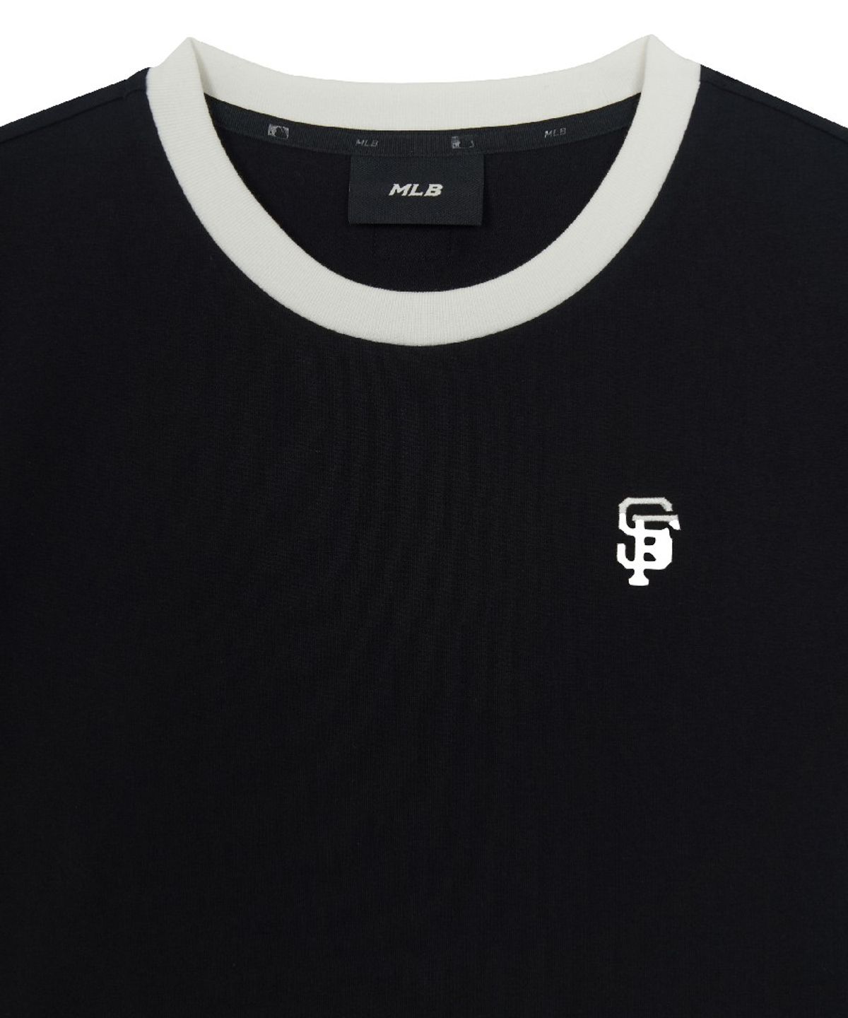 엠엘비(MLB) 여성 베이직 스몰로고 링거 티셔츠 SF (Black)