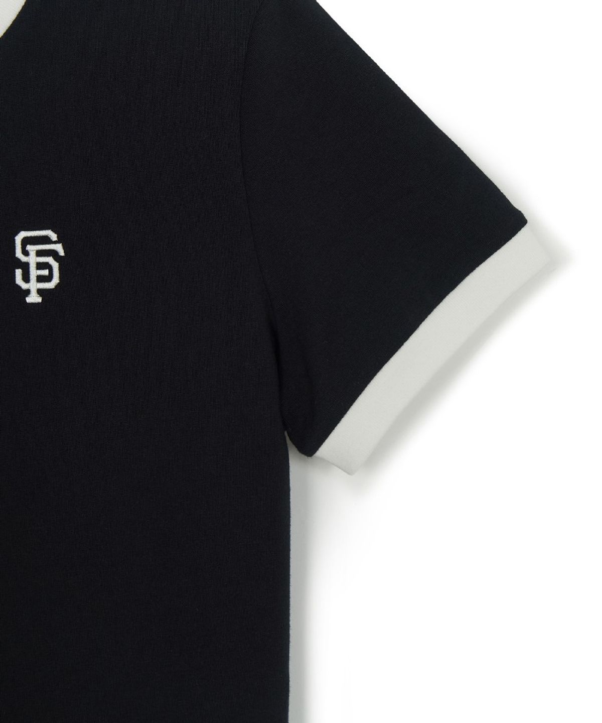 엠엘비(MLB) 여성 베이직 스몰로고 링거 티셔츠 SF (Black)