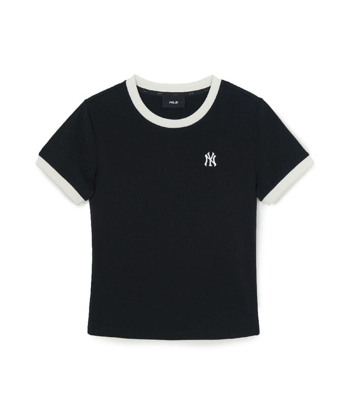 엠엘비(MLB) 여성 베이직 스몰로고 링거 티셔츠 NY (Black)