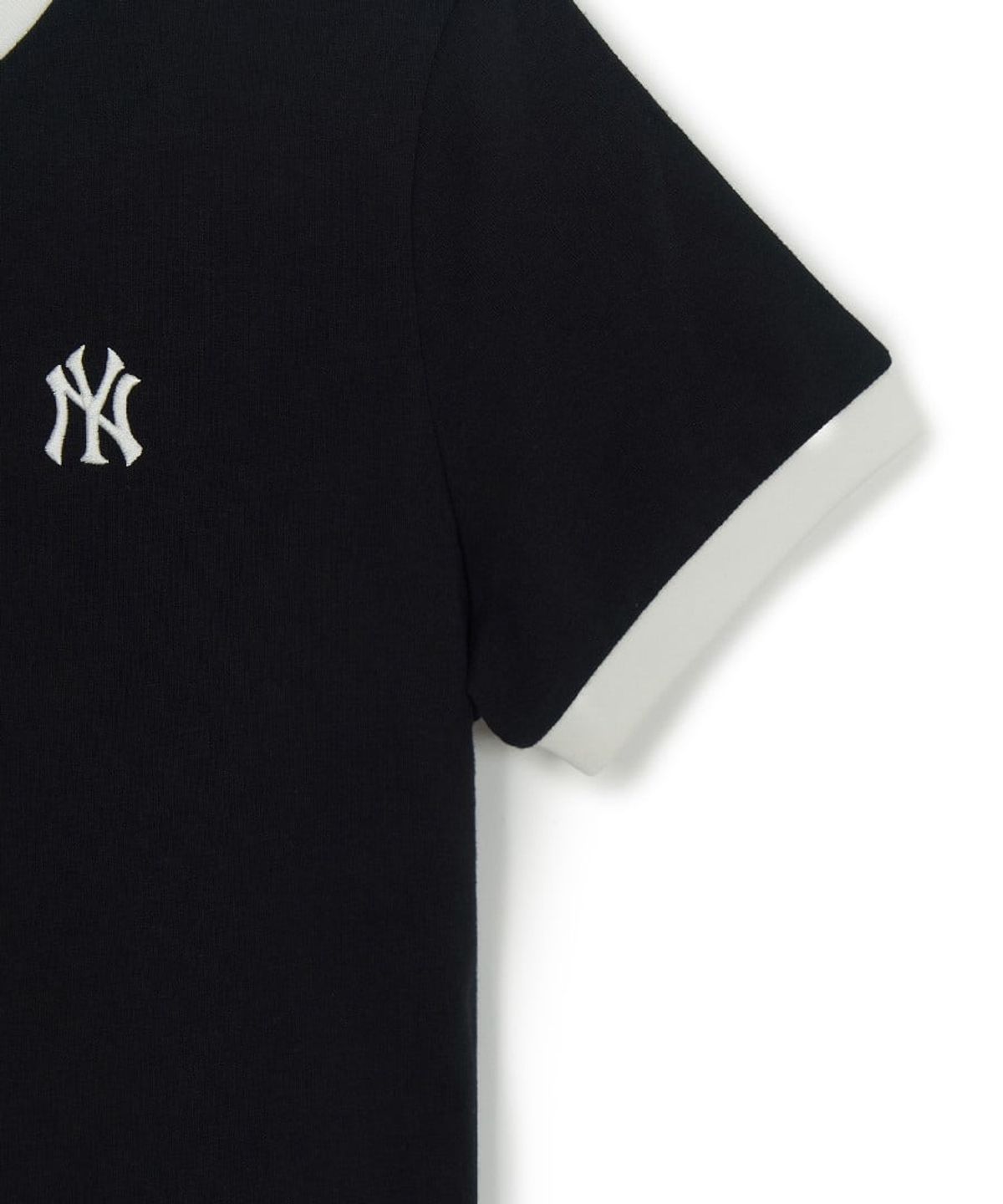 엠엘비(MLB) 여성 베이직 스몰로고 링거 티셔츠 NY (Black)