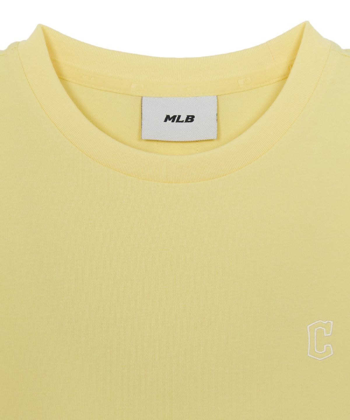 엠엘비(MLB) 여성 베이직 슬림핏 반팔 티셔츠 CLE (Mg.Mustard)