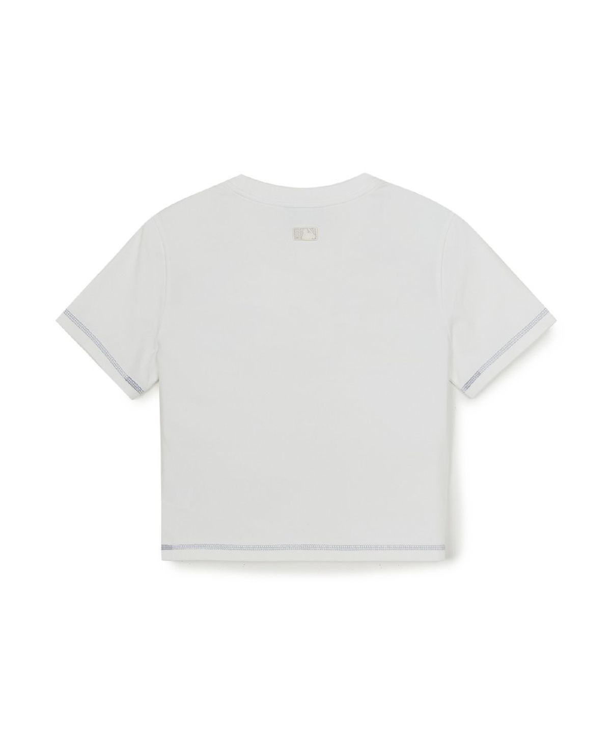 엠엘비(MLB) 여성 베이직 스몰로고 슬림 크롭핏 반팔 티셔츠 NY (White)