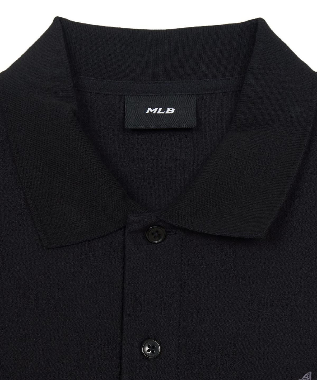 엠엘비(MLB) 다이아 모노그램 자카드 카라 티셔츠 NY (Black)