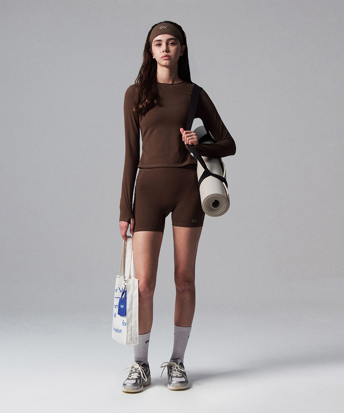 아웃도어 보이스(OUTDOOR VOICES) (W)Technol-OV™ SOFT FLEX LEGGINGS SHORTS (BROWN)