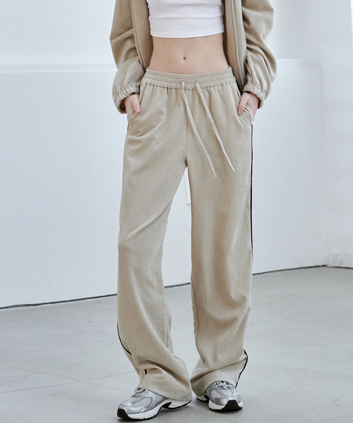 마롭(MALOUPE) 2170 벨벳 밴딩 팬츠 (베이지)