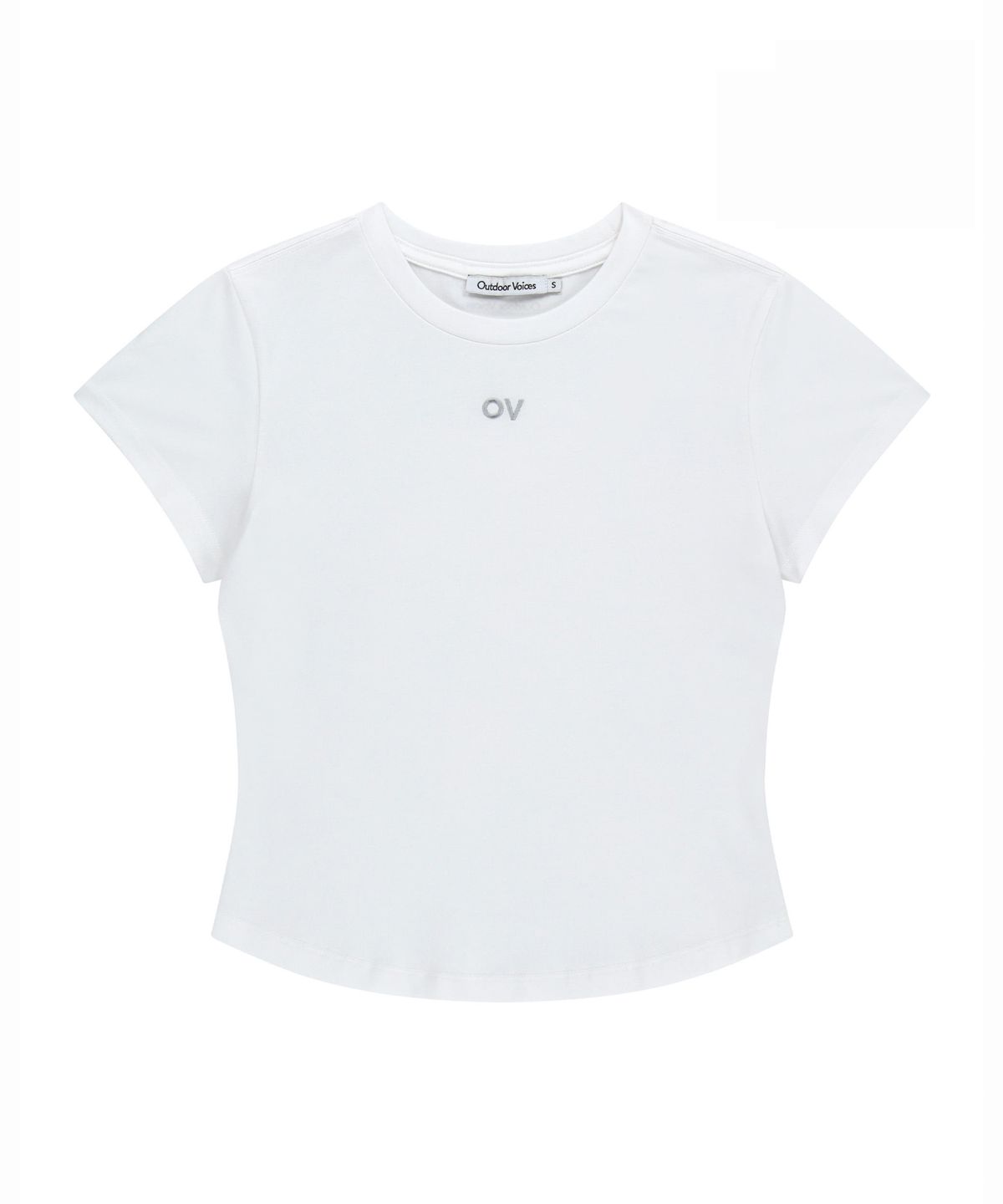 아웃도어 보이스(OUTDOOR VOICES) (W)OV CENTRAL LOGO BABY TEE (WHITE)