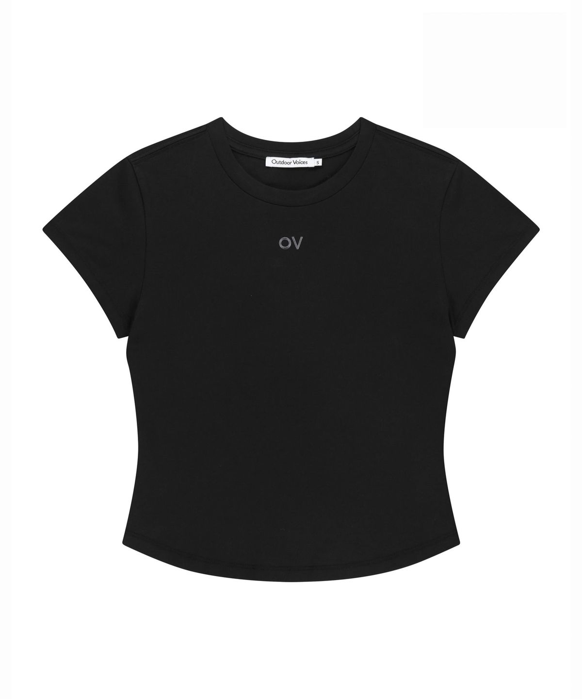 아웃도어 보이스(OUTDOOR VOICES) (W)OV CENTRAL LOGO BABY TEE (BLACK)