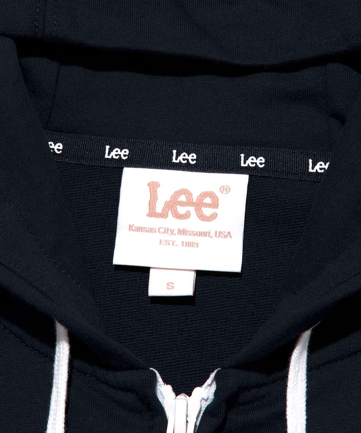 리(LEE) 우먼 유니온 로고 후드집업 네이비