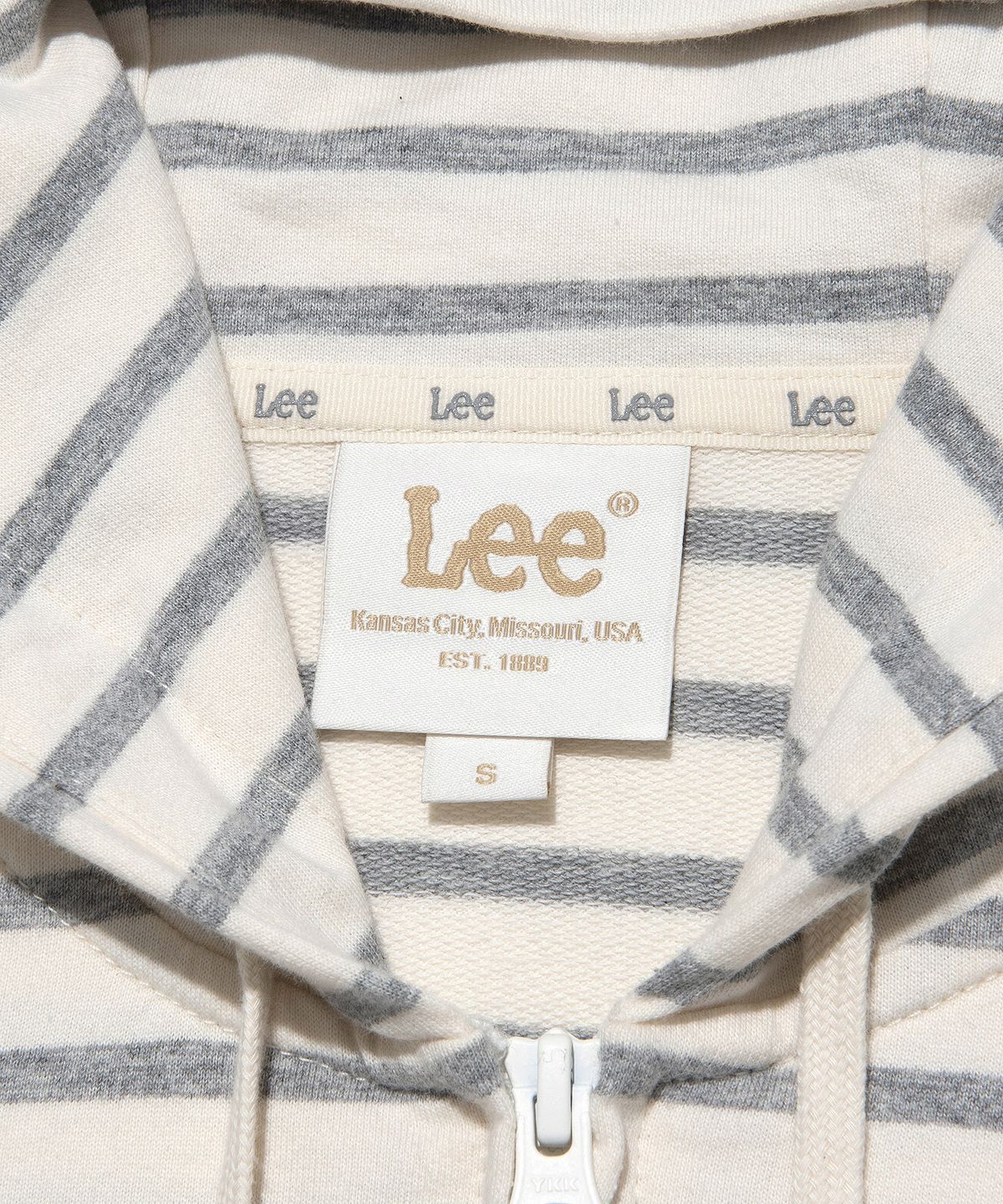 리(LEE) 우먼 유니온 로고 후드집업 그레이