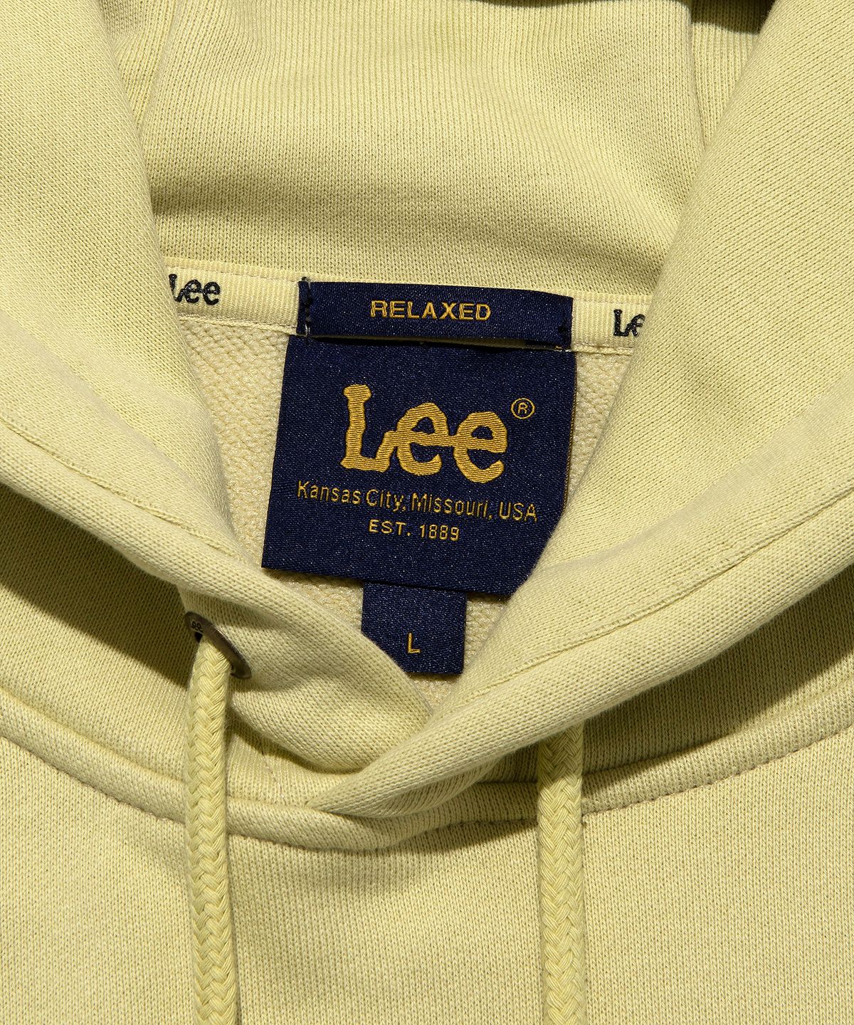 리(LEE) 빈티지 레터링 후드 레몬