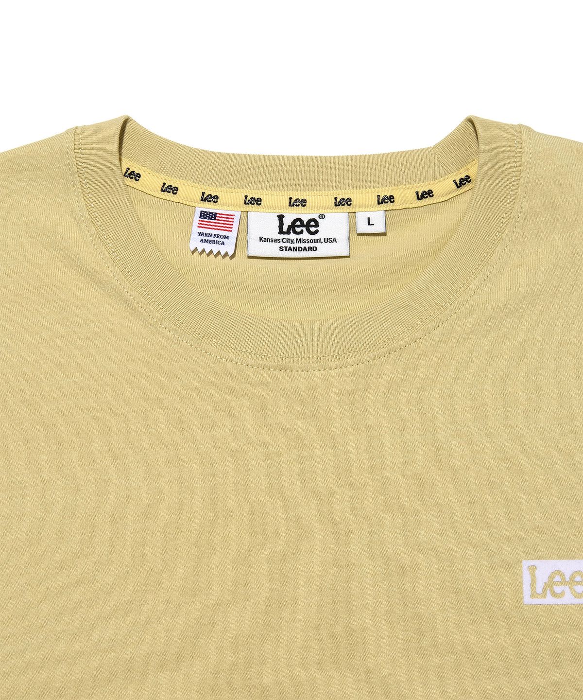 리(LEE) 박스 로고 긴팔 티셔츠 레몬