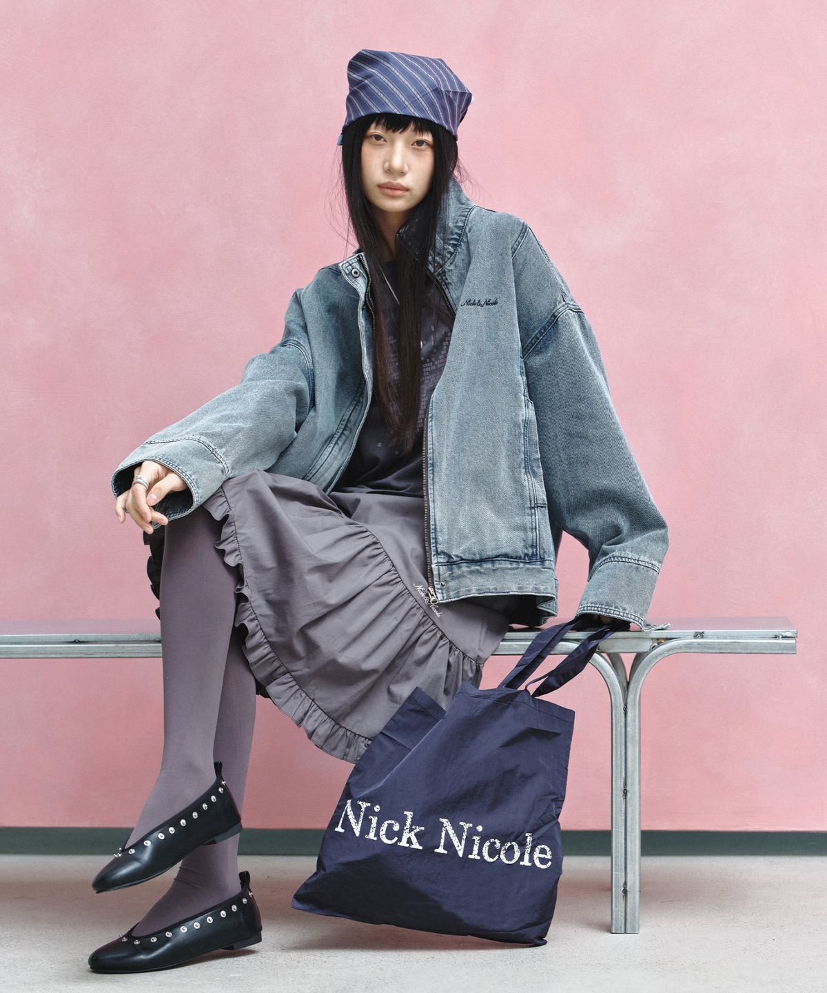 닉앤니콜(NICK&NICOLE) LOGO NYLON ECO BAG_7 COLOR