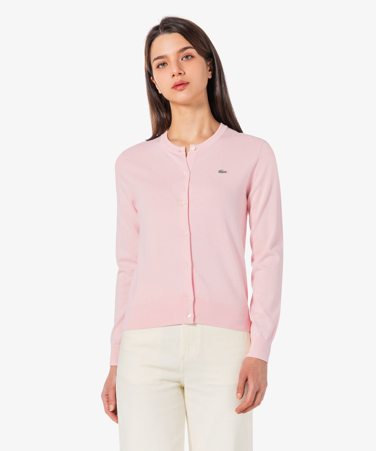 라코스테(LACOSTE) 여성 베이직 크루넥 가디건 AF133E-56G ADY