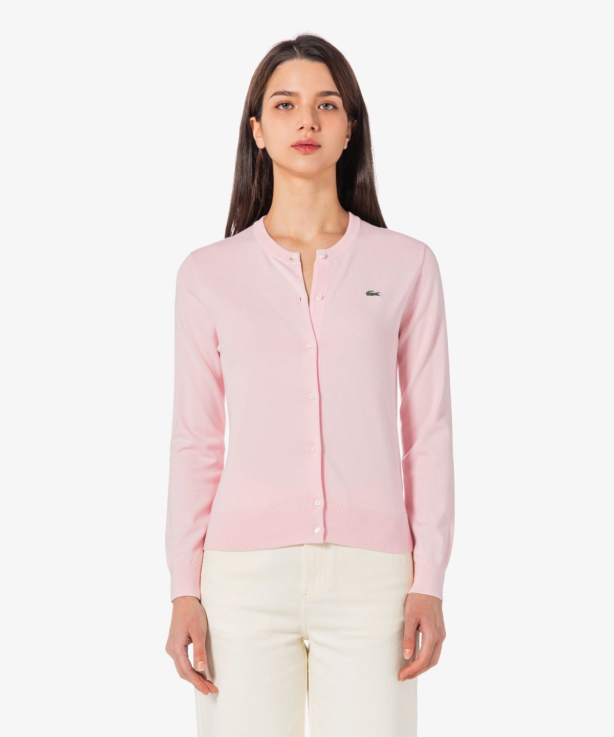 라코스테(LACOSTE) 여성 베이직 크루넥 가디건 AF133E-56G ADY