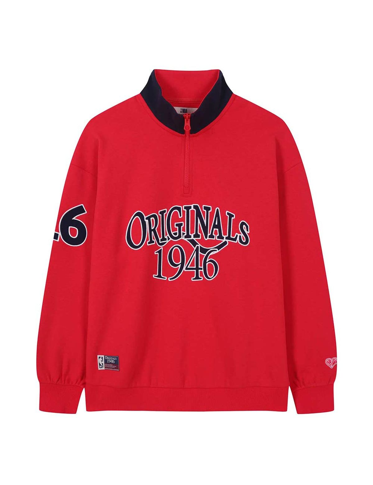 엔비에이(NBA) ORIGINALS46 하프 집업 맨투맨 레드