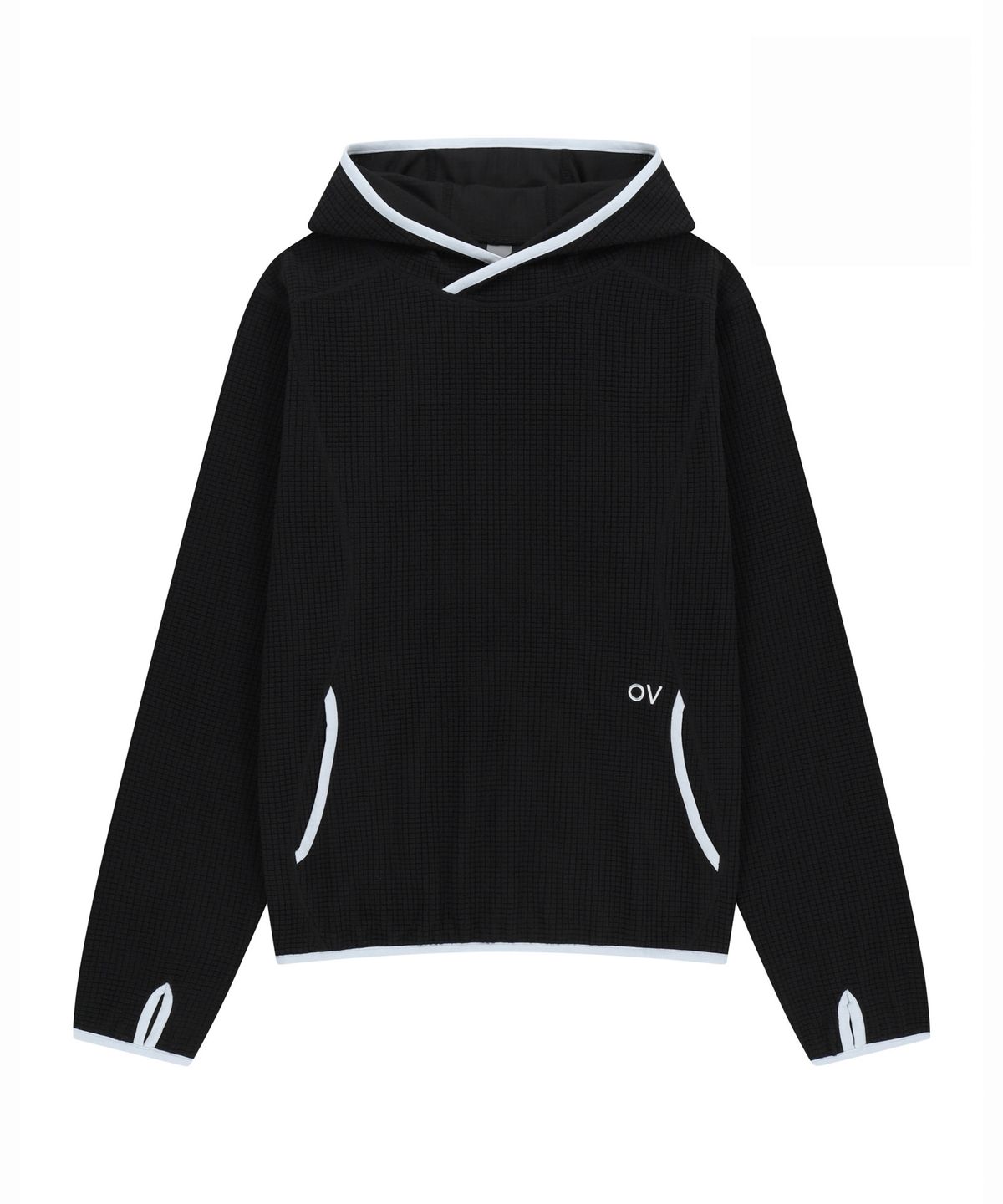 아웃도어 보이스(OUTDOOR VOICES) Technol-OV™ GRID FLEECE HOODIE (BLACK)