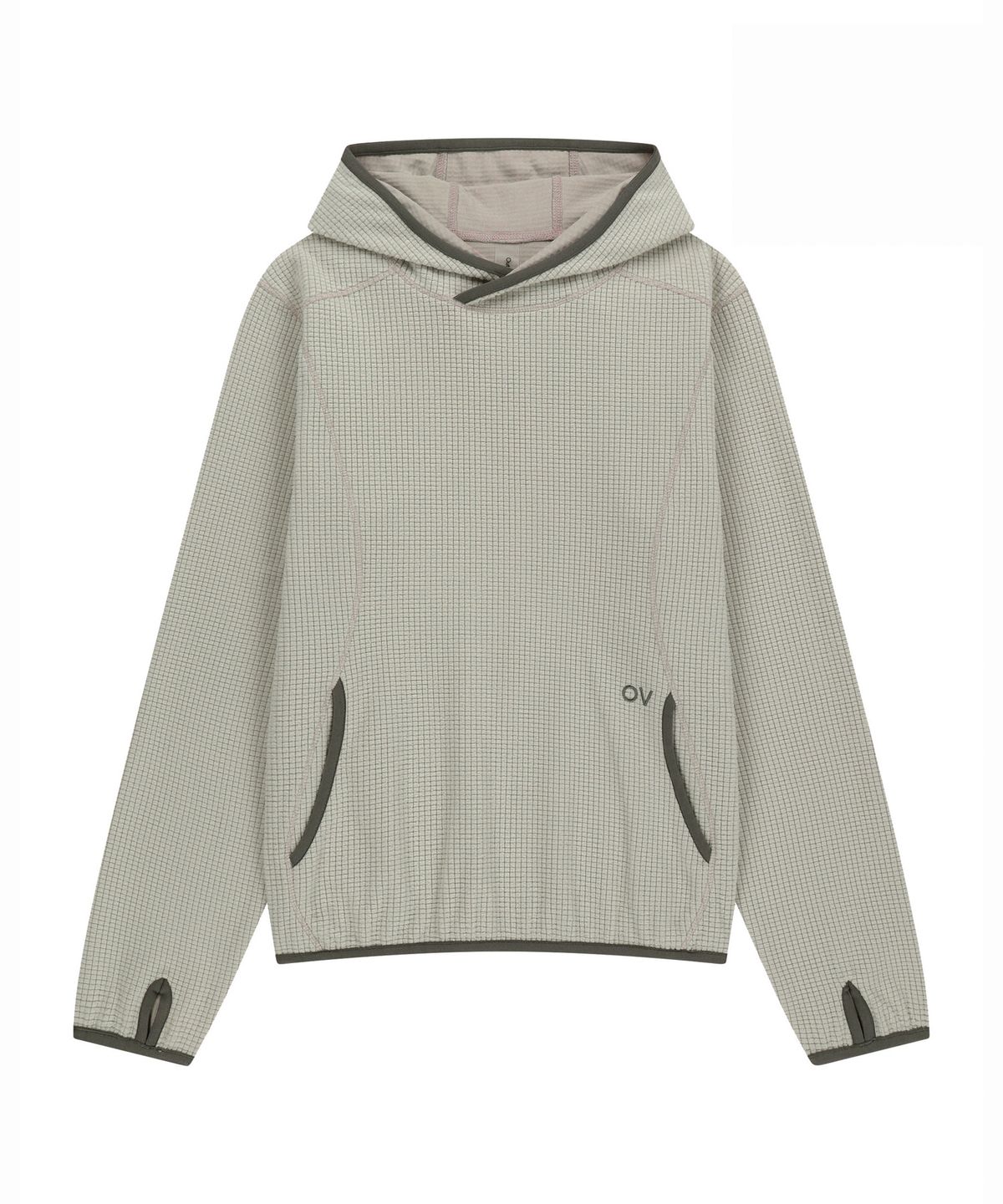 아웃도어 보이스(OUTDOOR VOICES) Technol-OV™ GRID FLEECE HOODIE (LIGHT GRAY)