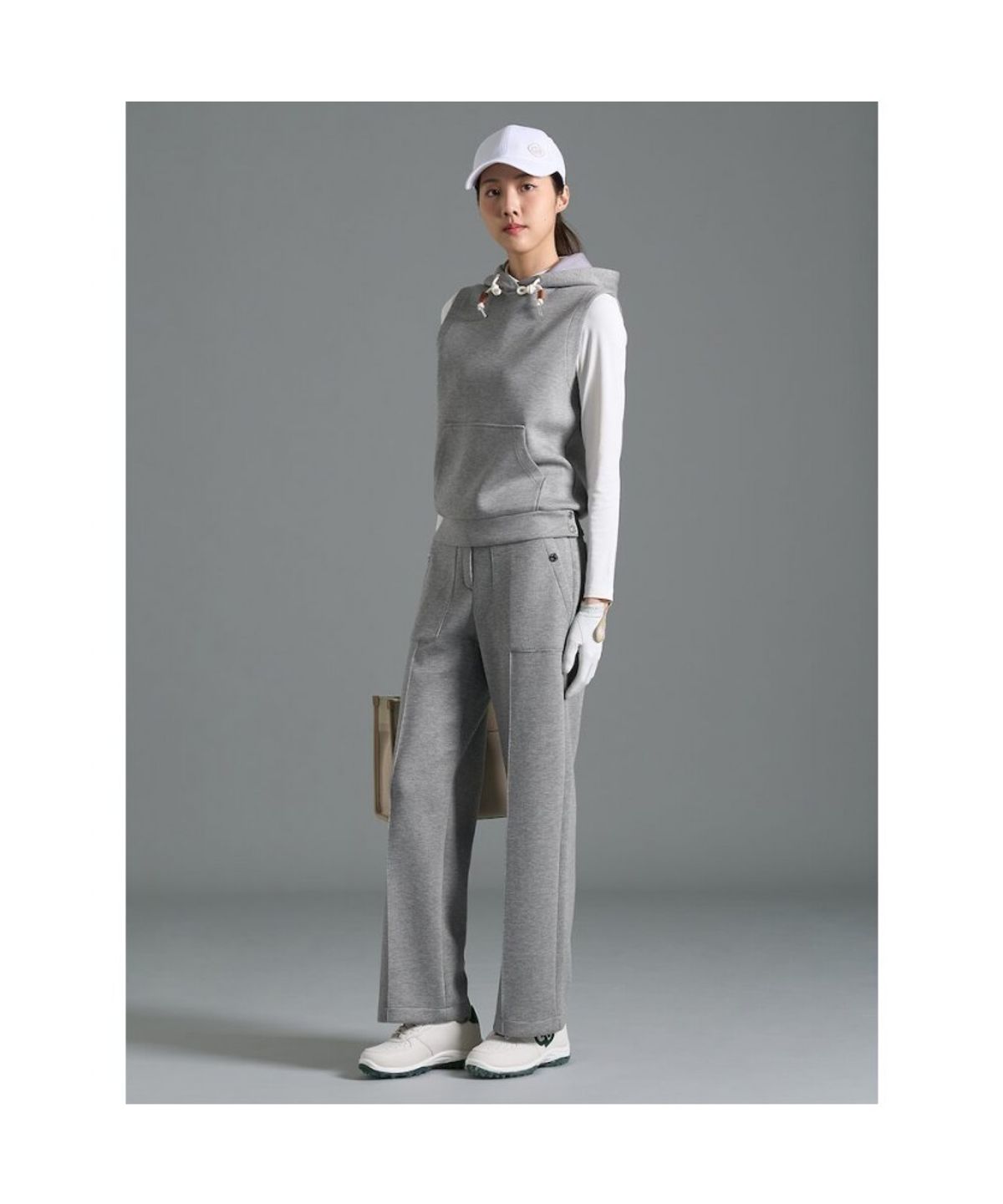 빈폴골프(BEANPOLE GOLF) 여성 저지 후드 베스트  그레이