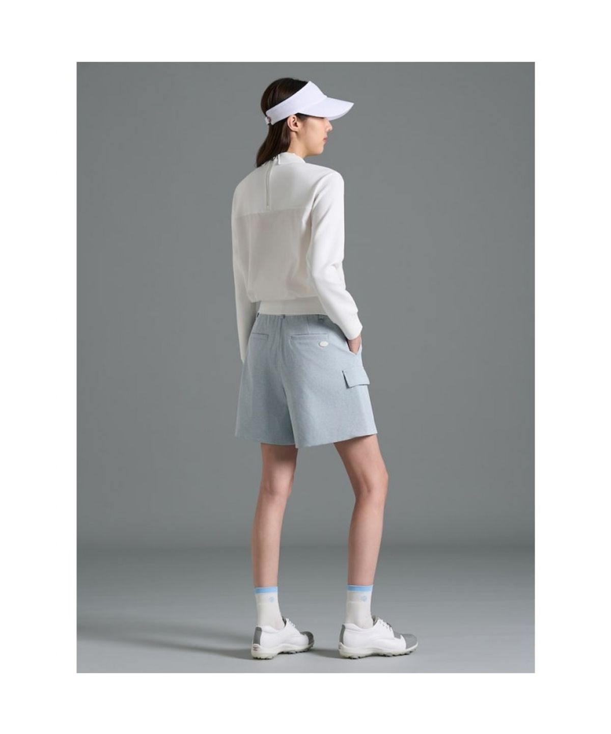 빈폴골프(BEANPOLE GOLF) 여성 우븐믹스 블루종핏 긴소매 티셔츠  아이보리