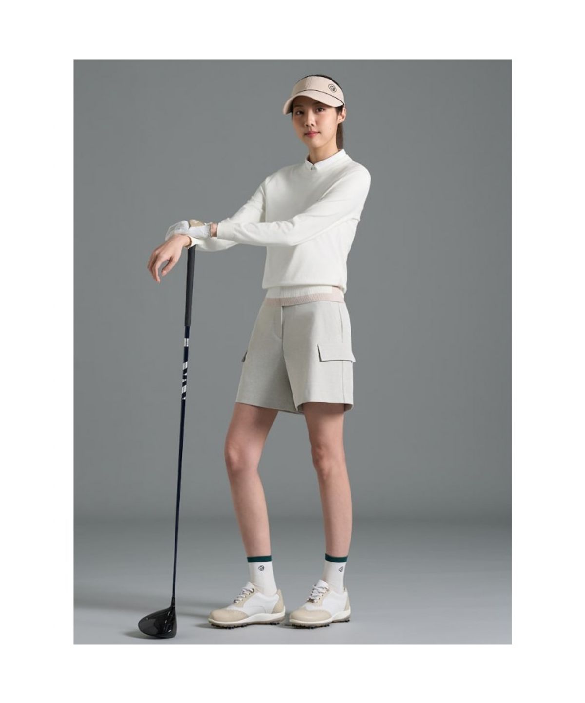 빈폴골프(BEANPOLE GOLF) 여성 라운드넥 긴소매 풀오버  아이보리
