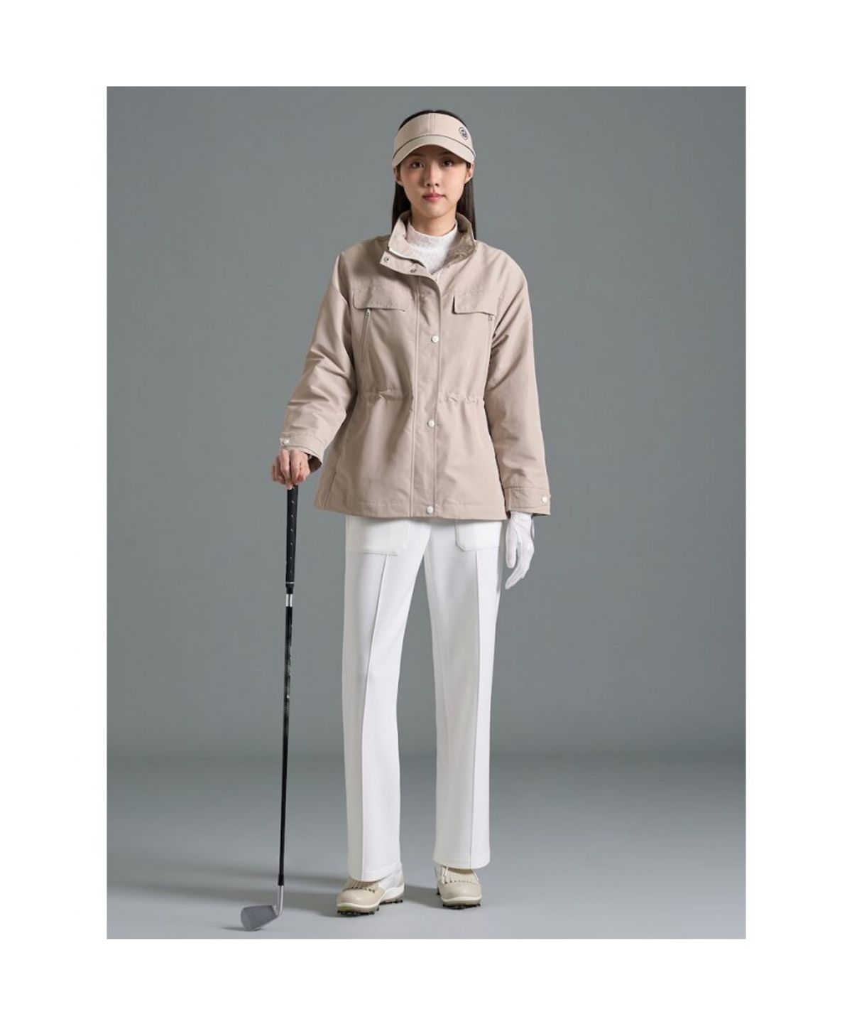 빈폴골프(BEANPOLE GOLF) 여성 하이넥 사파리 안감 점퍼  베이지
