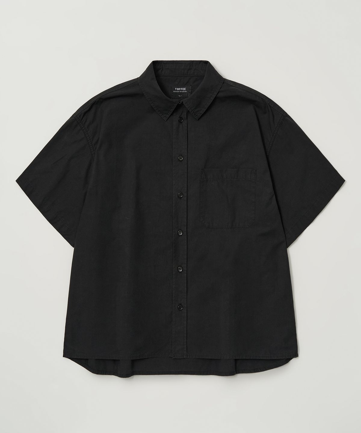 토피(TOFFEE) 포켓 코튼 하프 셔츠 (WASHED BLACK)