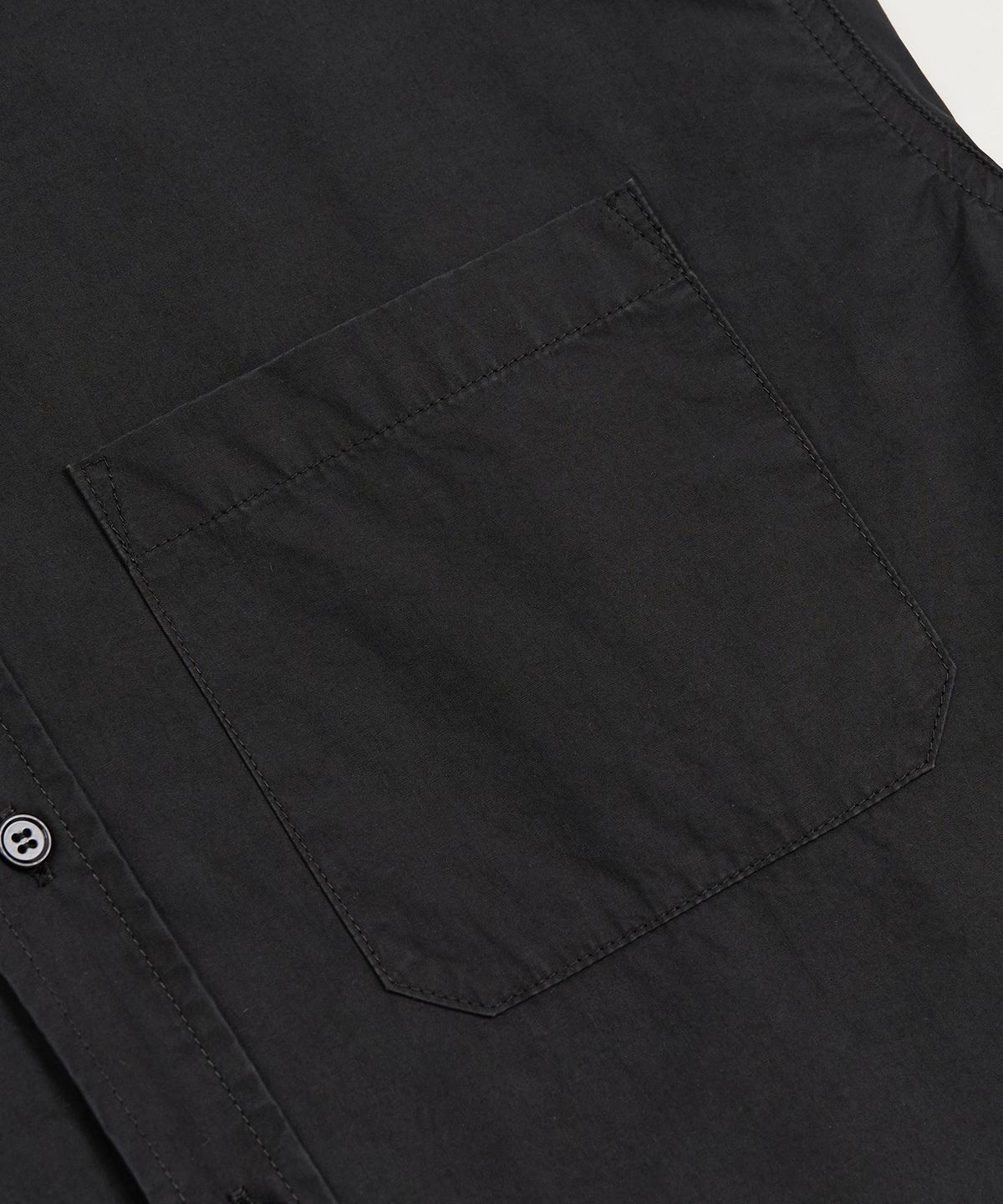 토피(TOFFEE) 포켓 코튼 하프 셔츠 (WASHED BLACK)
