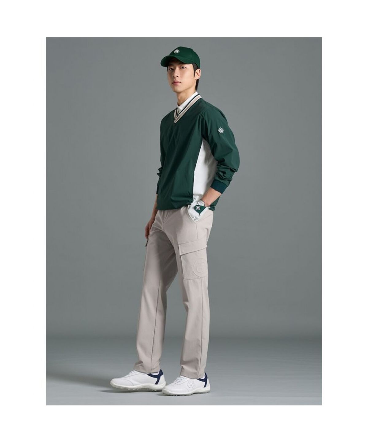 빈폴골프(BEANPOLE GOLF) [HERITAGE] 남성 라운드 아노락  그린