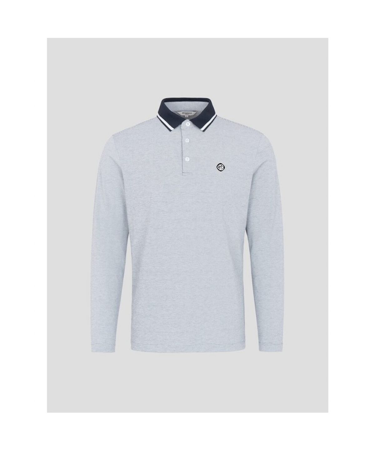 빈폴골프(BEANPOLE GOLF) 남성 투톤 피케 긴소매 칼라티셔츠  그레이