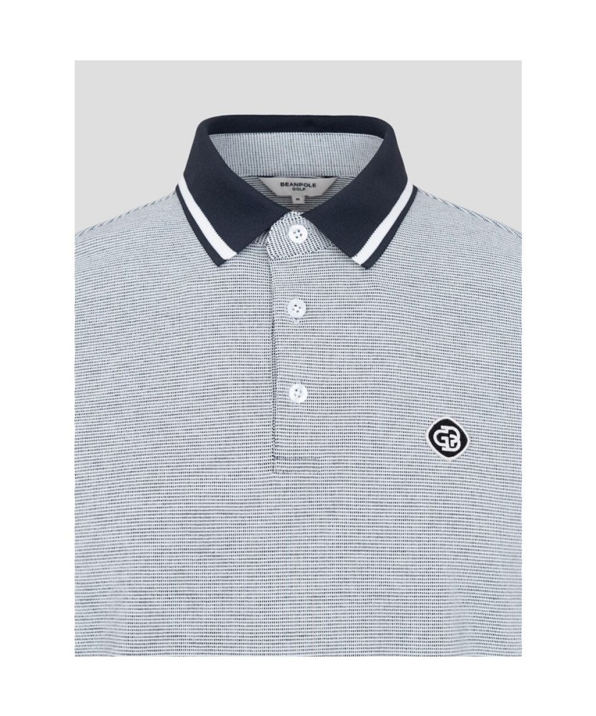 빈폴골프(BEANPOLE GOLF) 남성 투톤 피케 긴소매 칼라티셔츠  그레이
