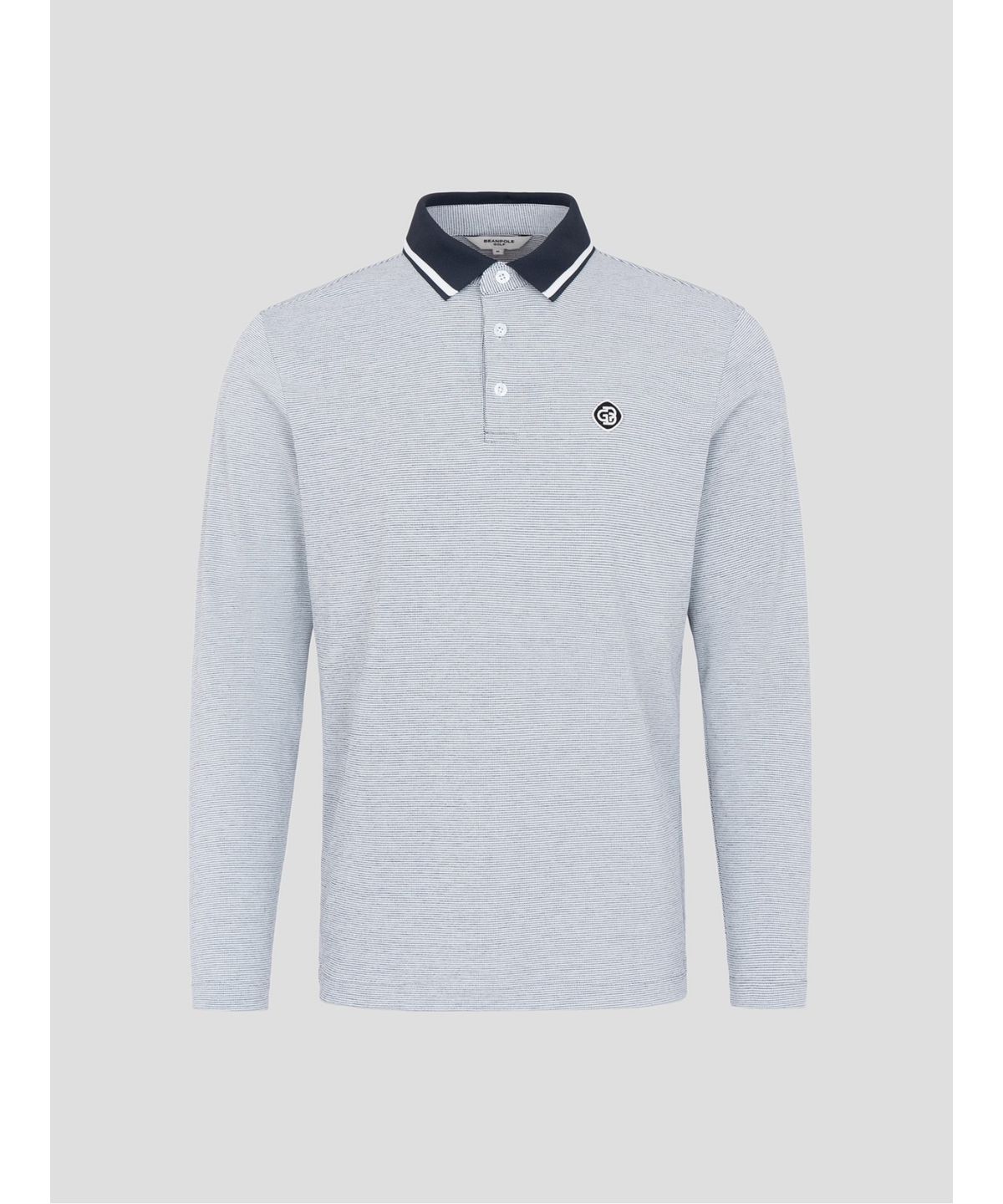 빈폴골프(BEANPOLE GOLF) 남성 투톤 피케 긴소매 칼라티셔츠  그레이