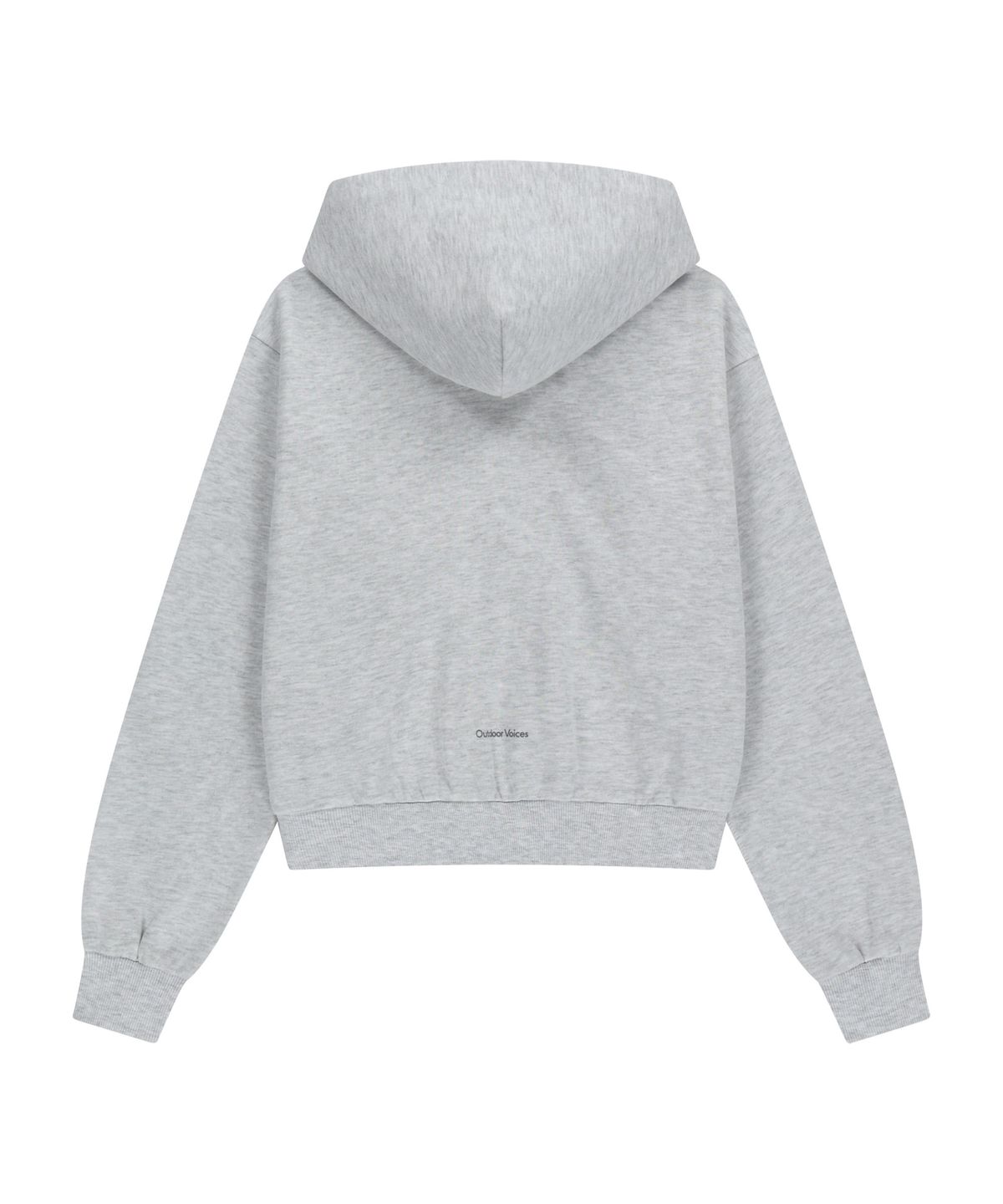 아웃도어 보이스(OUTDOOR VOICES) (W)OV LOGO CROP ZIP UP SWEAT HOODIE (LIGHT HEATHER GRAY)