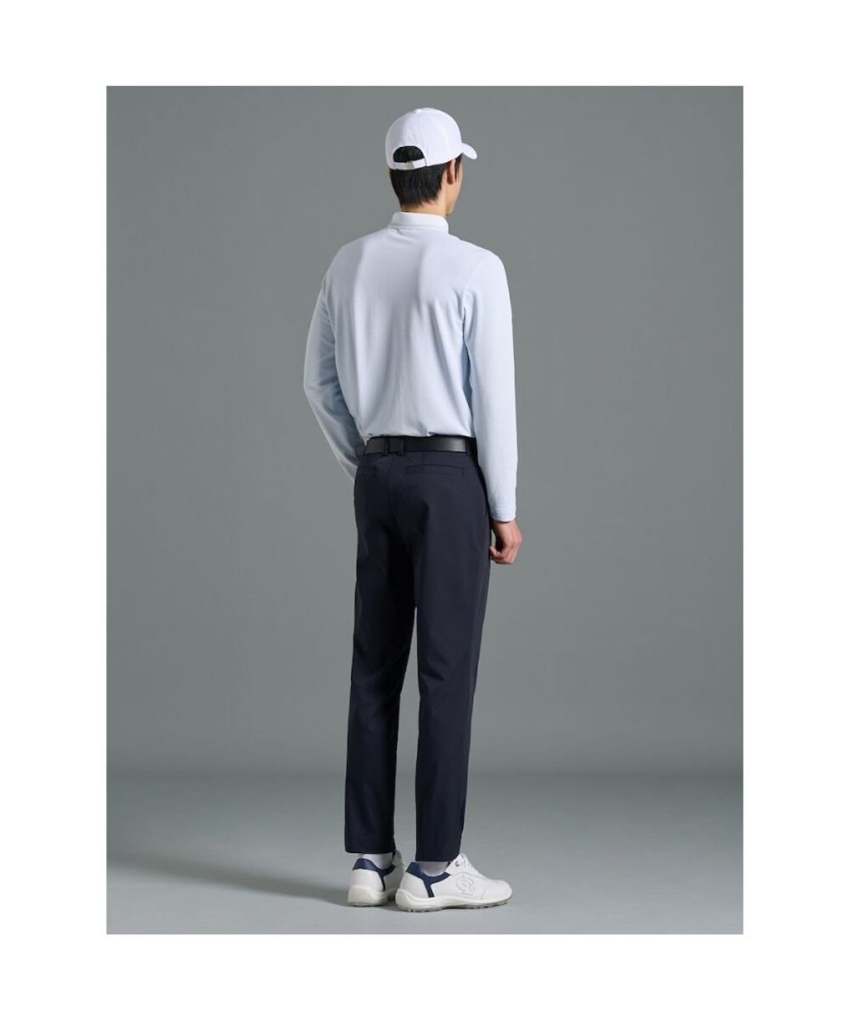 빈폴골프(BEANPOLE GOLF) 남성 투톤 피케 긴소매 칼라티셔츠  스카이 블루