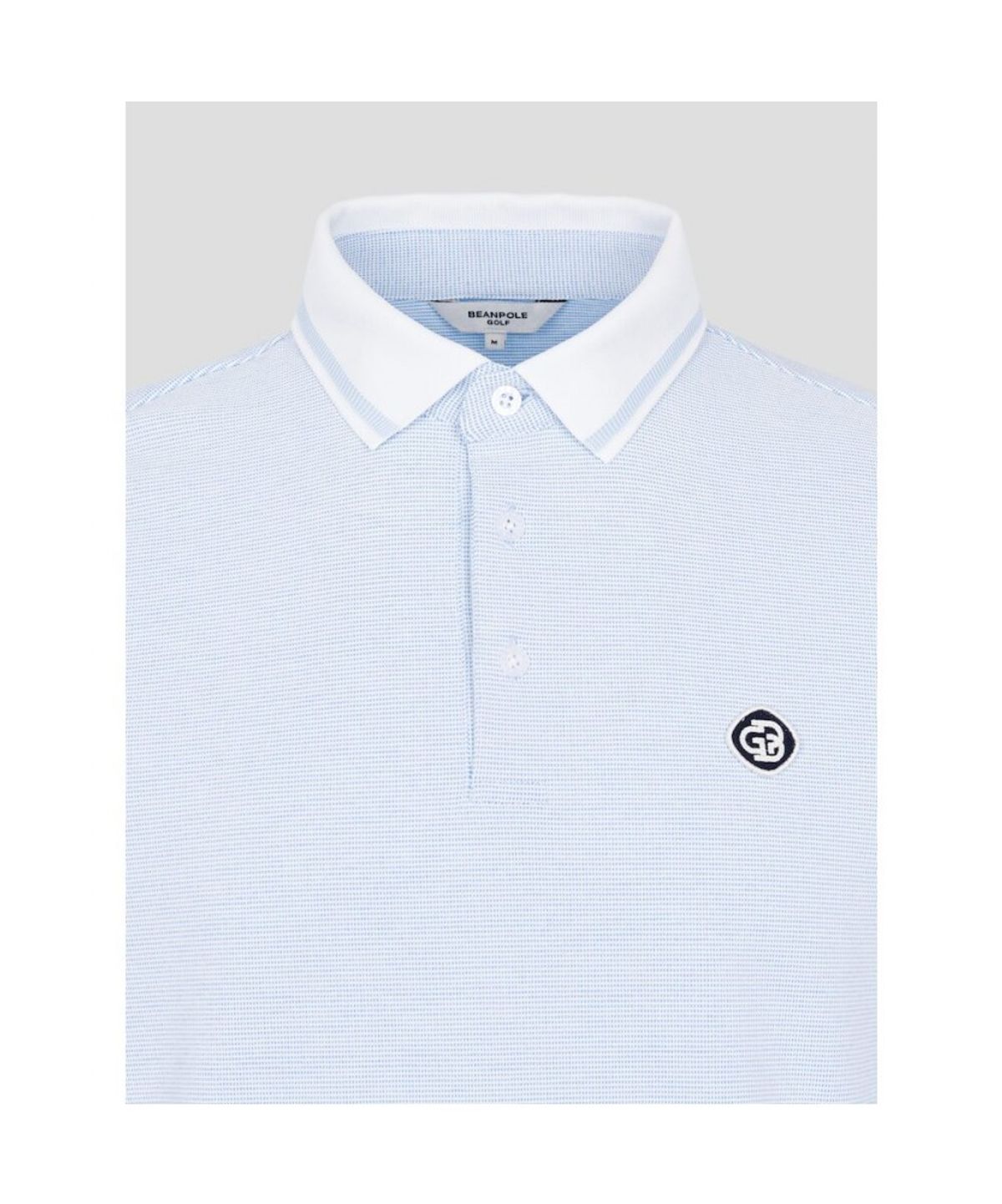 빈폴골프(BEANPOLE GOLF) 남성 투톤 피케 긴소매 칼라티셔츠  스카이 블루