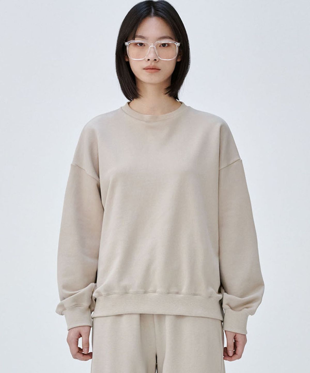 마롭(MALOUPE) 5309 피그먼트 스웻티셔츠 (베이지)