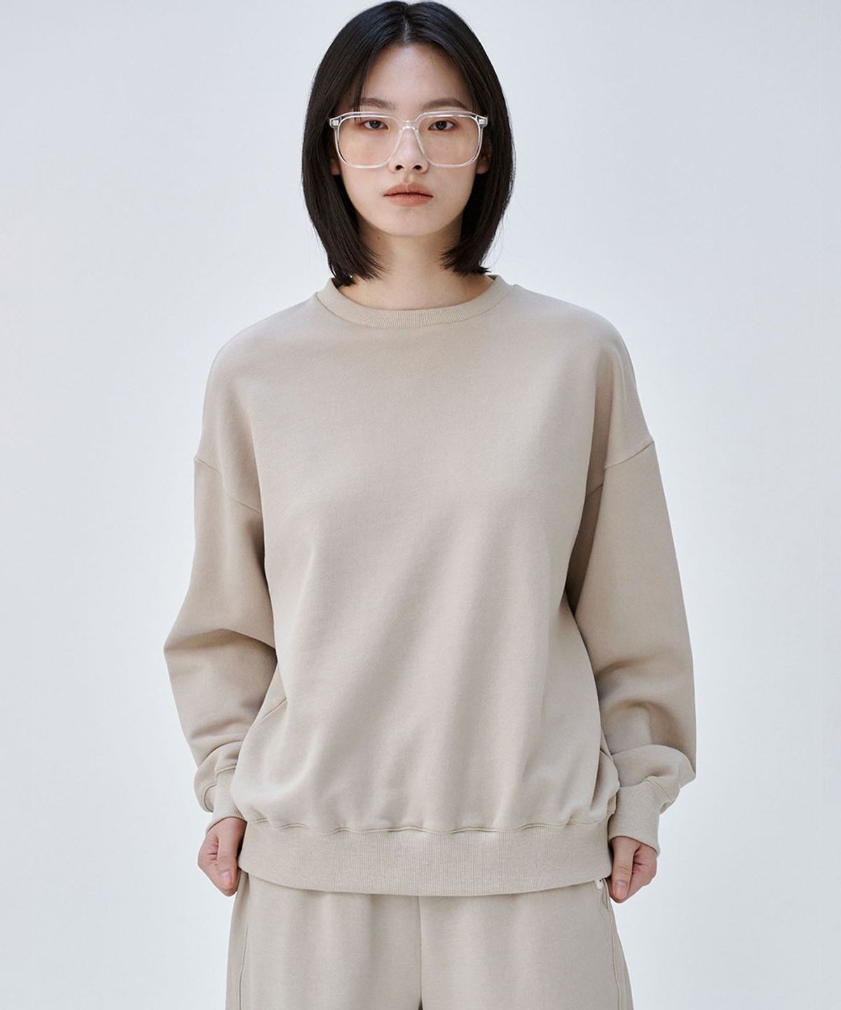 마롭(MALOUPE) 5309 피그먼트 스웻티셔츠 (베이지)