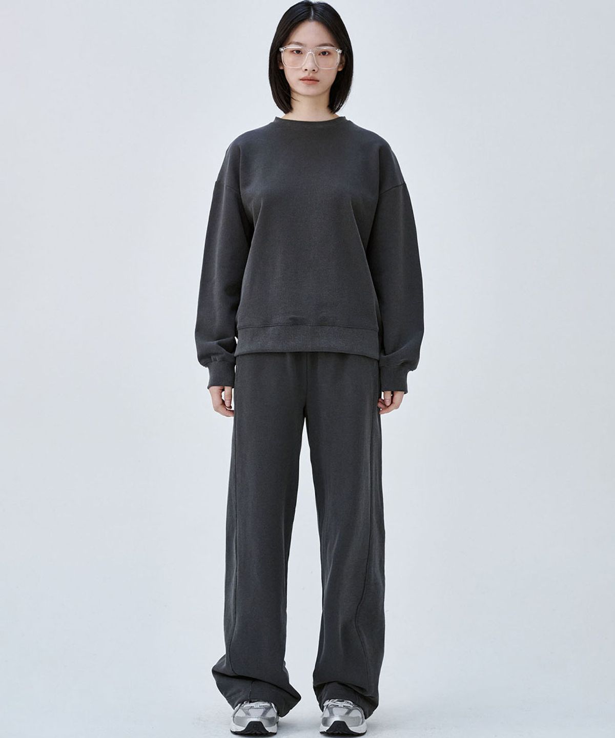 마롭(MALOUPE) 5309 피그먼트 스웻티셔츠 (다크그레이)