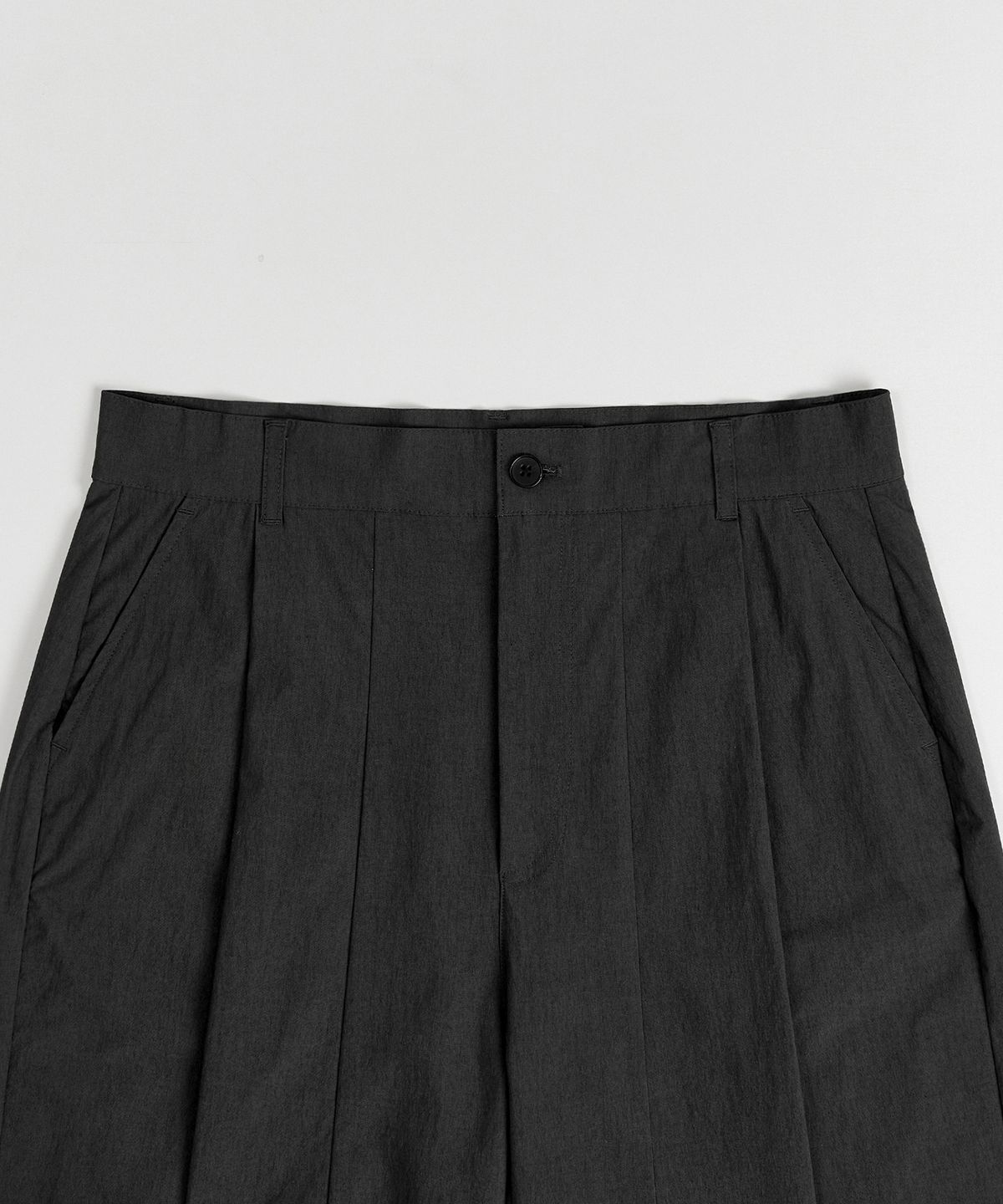 엑스컨테이너(EXCONTAINER) [여름용] 나일론 이지 턱 와이드 팬츠 (BLACK)