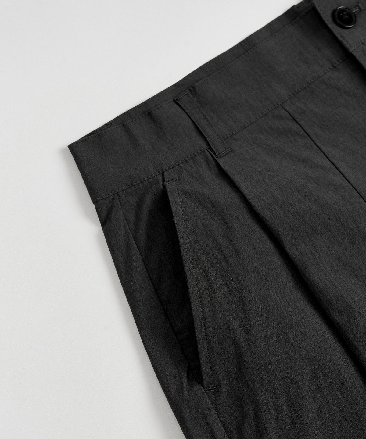 엑스컨테이너(EXCONTAINER) [여름용] 나일론 이지 턱 와이드 팬츠 (BLACK)