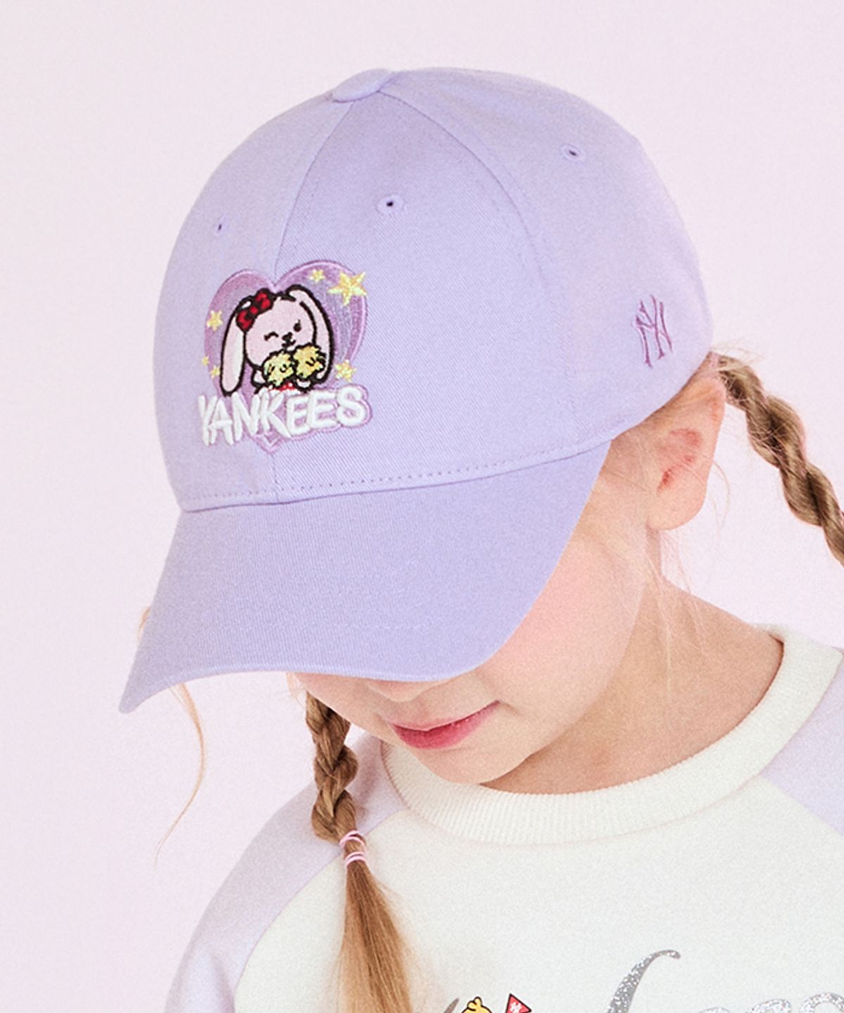 엠엘비 키즈(MLB KIDS) 메가베어프렌즈 여아 하트 볼캡 NY (Lavender)