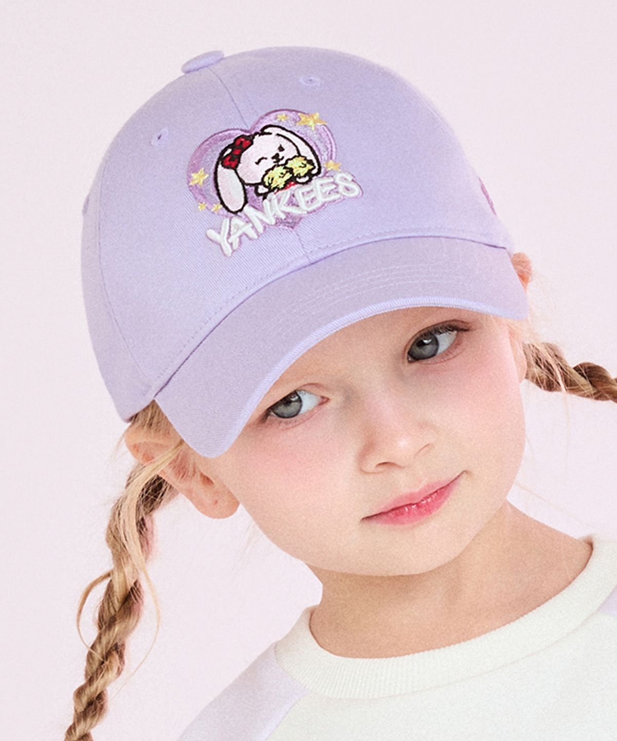 엠엘비 키즈(MLB KIDS) 메가베어프렌즈 여아 하트 볼캡 NY (Lavender)