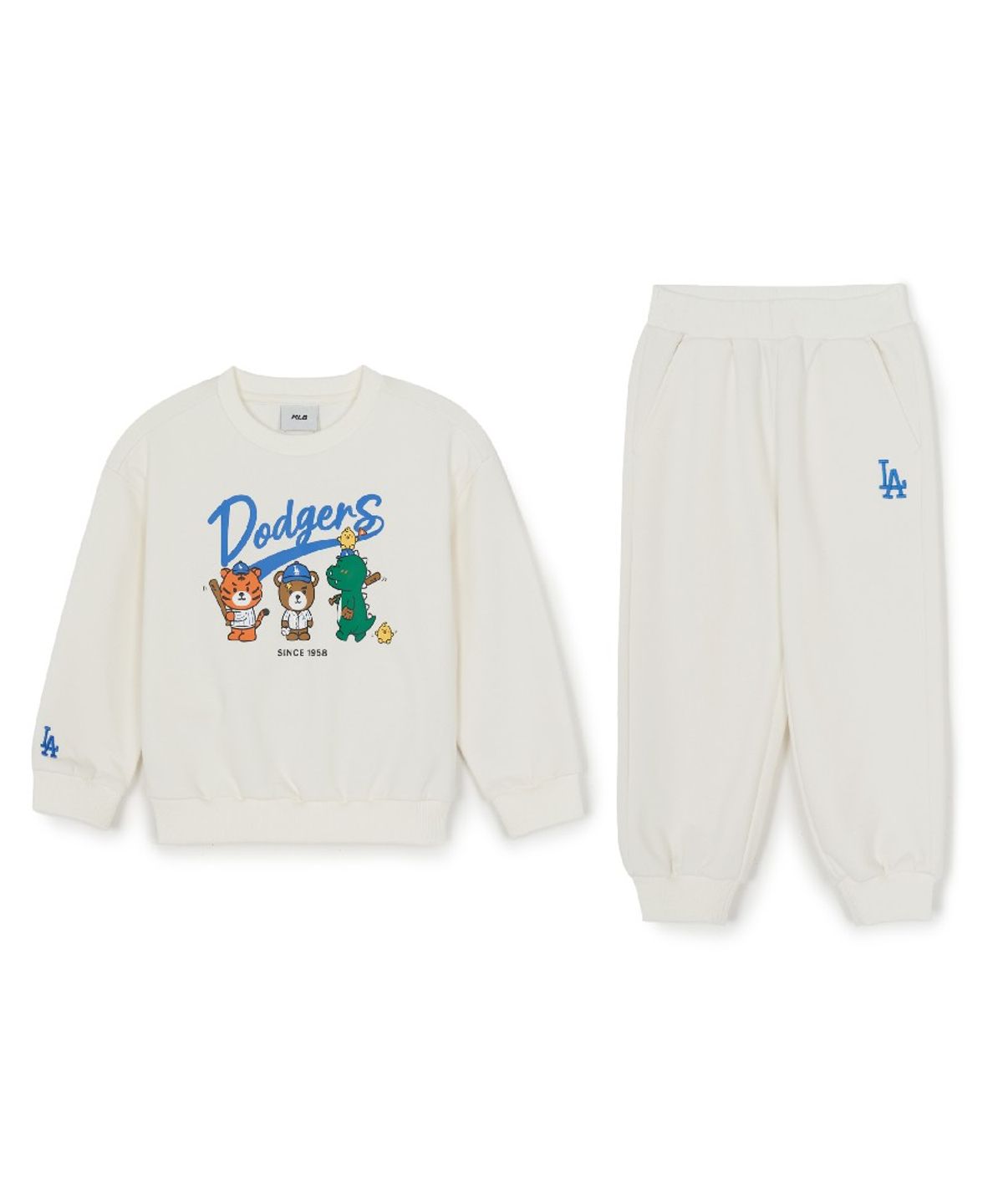 엠엘비 키즈(MLB KIDS) 메가베어 프렌즈 아트웍 맨투맨 세트 LA (Ivory)