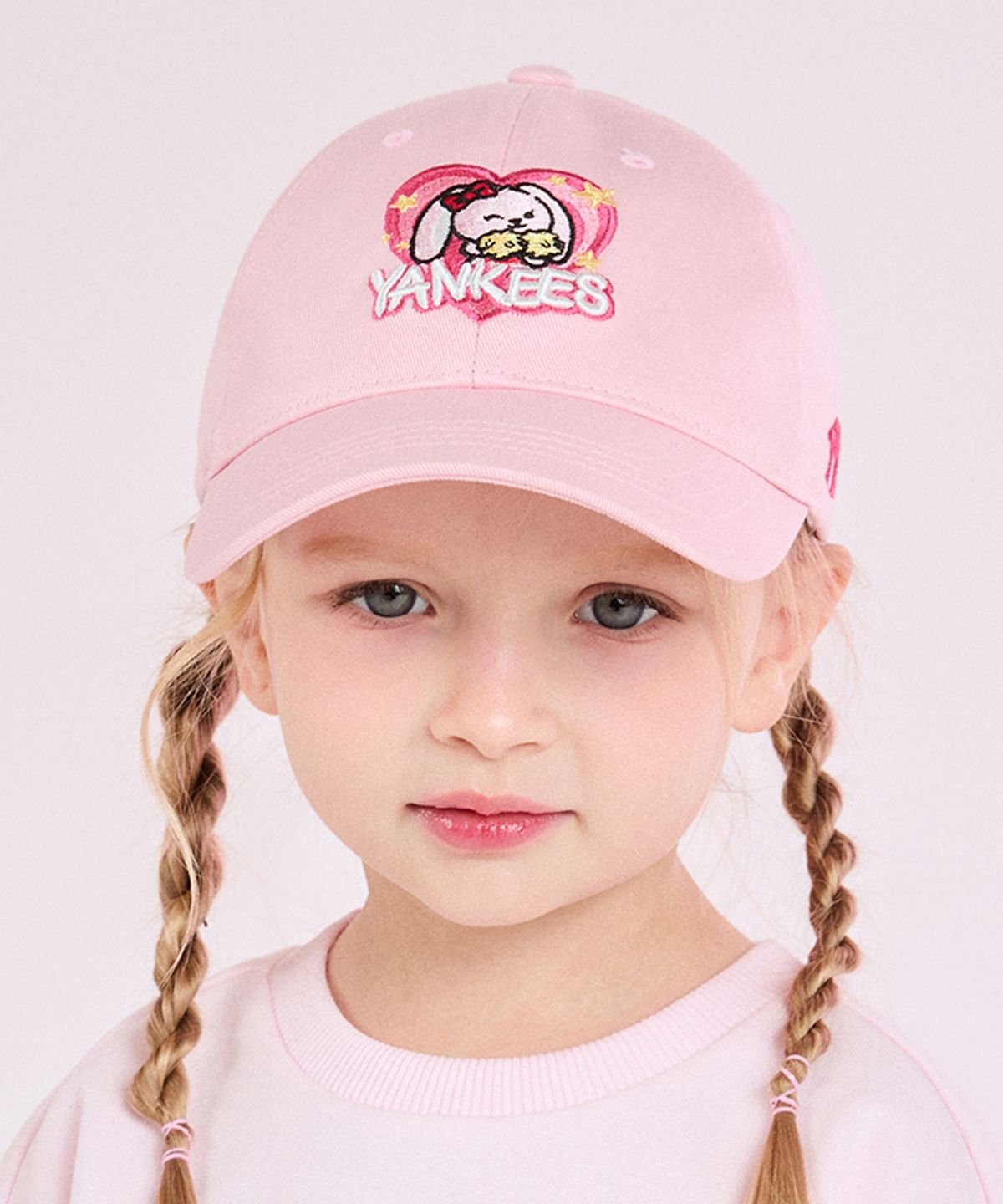 엠엘비 키즈(MLB KIDS) 메가베어프렌즈 여아 하트 볼캡 NY (L.Pink)